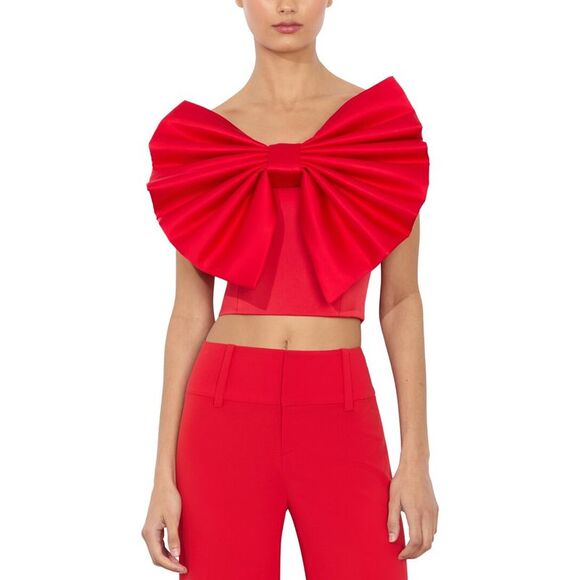 alice + olivia Tops - Alice + Olivia Womens Sibella Strapless Top, Red